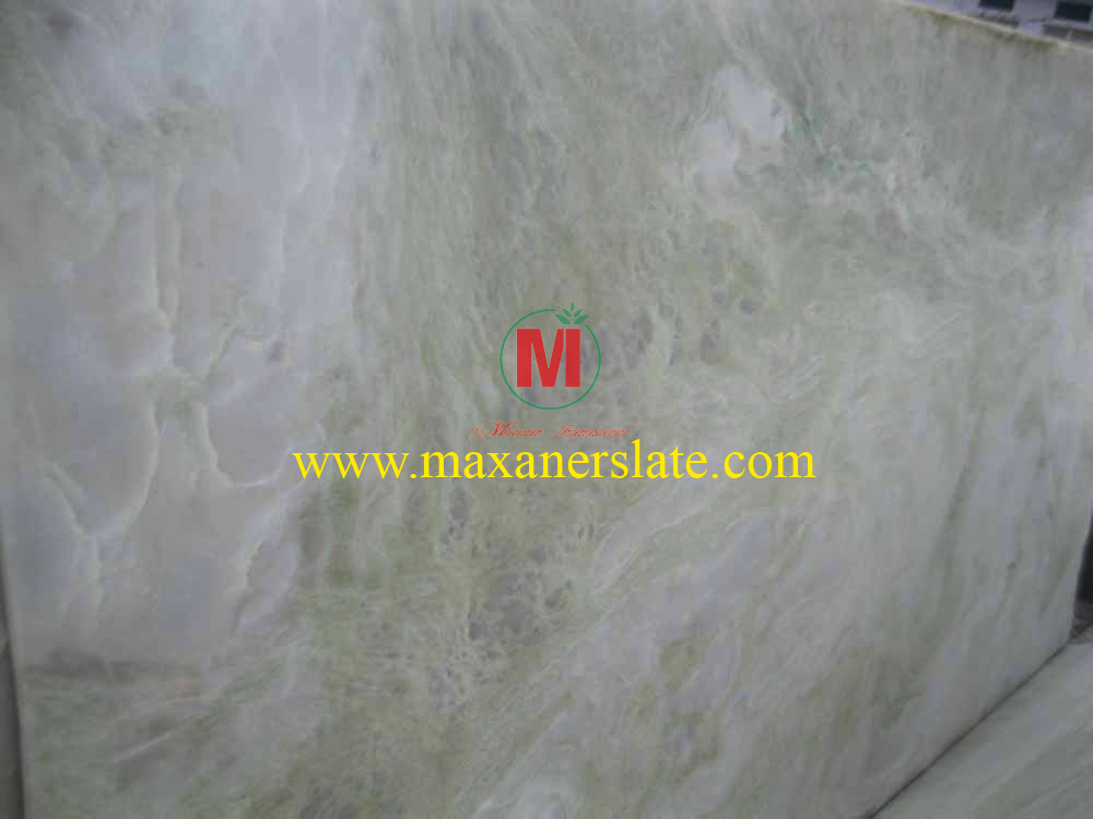 Indian green onyx marble slabs at www.maxanerslate.com